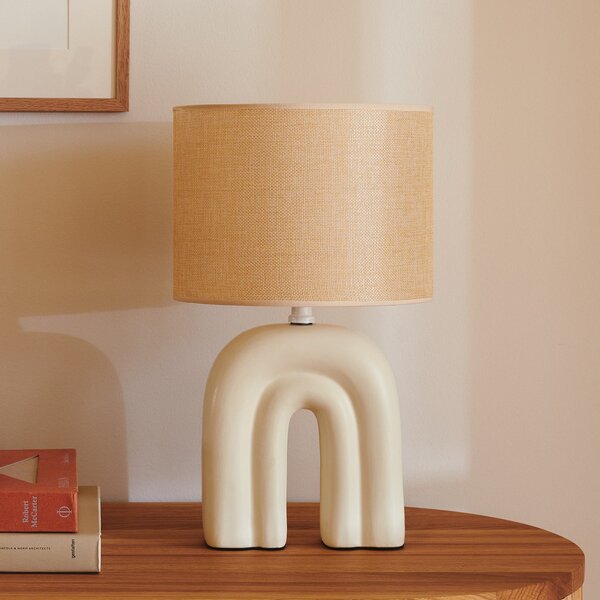 Lampă de masă Nordlux, Haze, Bej, Camera de zi, Ceramică