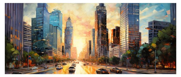 Tablou - Pictura orașului (120x50 cm)