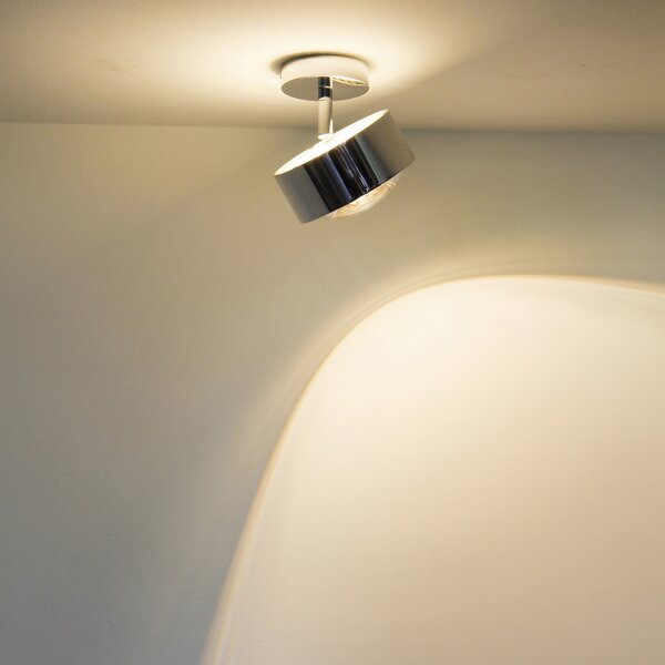 Top Light Puk Maxx Turn LED spot cu lentilă transparentă 1fl chrome, reglabil, Metalic, Camera de zi / sufragerie, Metal, Design