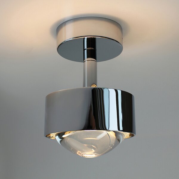 Top Light Puk Mini Turn LED cu LED-uri lentilă de spot clar 1fl crom, reglabil, Metalic, Camera de zi / sufragerie, Metal, Design