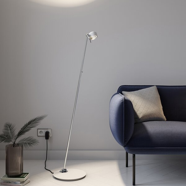 Top Light Puk Mini Floor Single LED mat/clear, alb, reglabil, Metalic, Camera de zi / sufragerie, Metal, Design, Lumină de lectură
