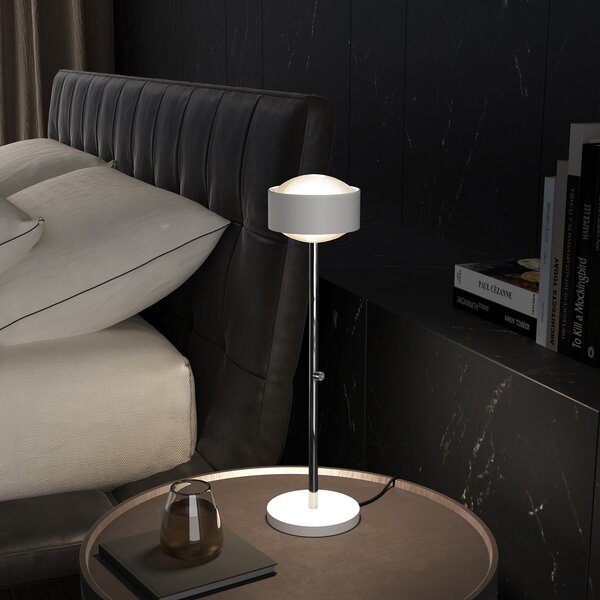Top Light Puk Maxx Eye Table LED 37cm cu lentilă mată, alb mat, reglabil, Alb, Camera de zi / sufragerie, Metal, Design