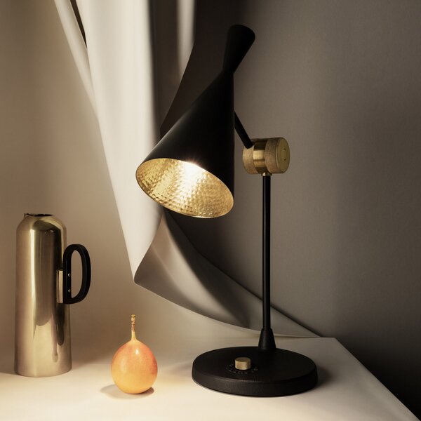 Tom Dixon Beat Table lampă de masă, negru, reglabil, Negru, Camera de zi / sufragerie, Metal, Design