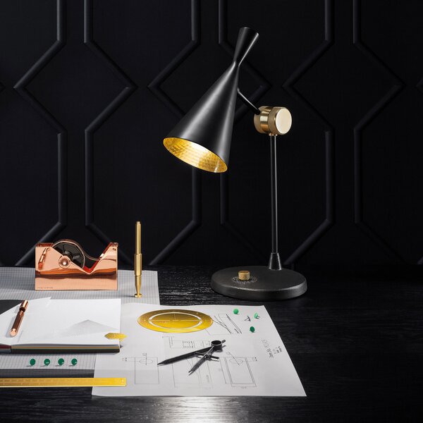 Tom Dixon Beat Table lampă de masă, negru, reglabil, Negru, Camera de zi / sufragerie, Metal, Design