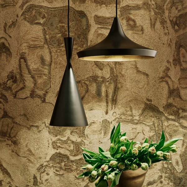 Tom Dixon Beat Wide lampă suspendată LED, negru, reglabil, Negru, Camera de zi / sufragerie, Metal, Design