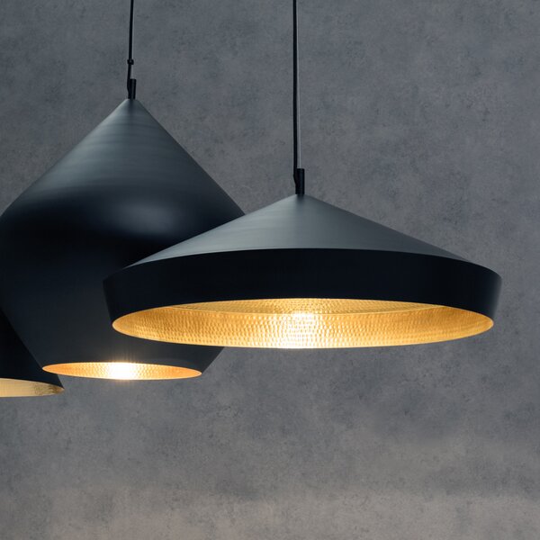 Tom Dixon Beat Flat lampă pendul LED, reglabil, Negru, Camera de zi / sufragerie, Metal, Design