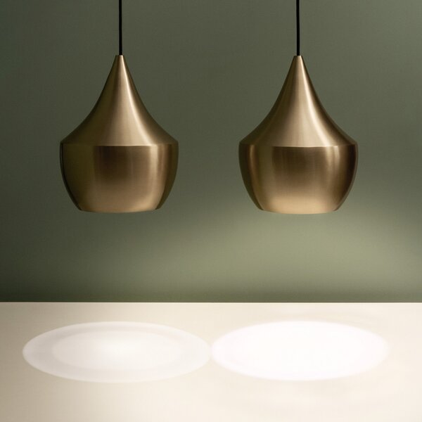 Tom Dixon Beat Fat lampă pendul LED, alamă, reglabil, Auriu / Alamă, Camera de zi / sufragerie, Metal, Design