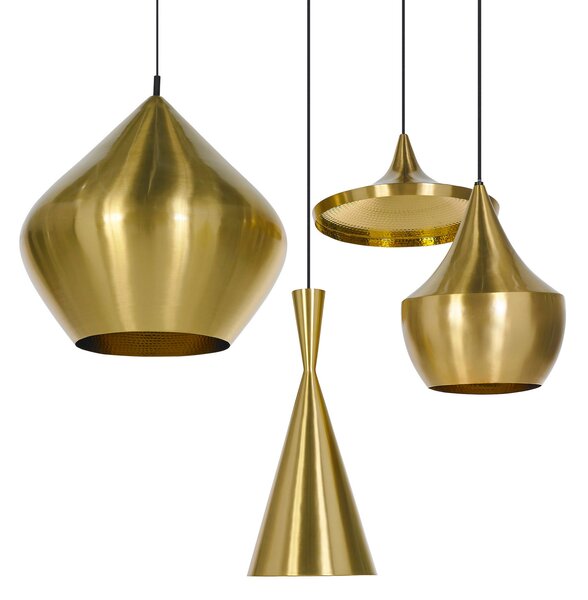 Tom Dixon Beat Tall lampă pendul LED, alamă, reglabil, Auriu / Alamă, Camera de zi / sufragerie, Metal, Design