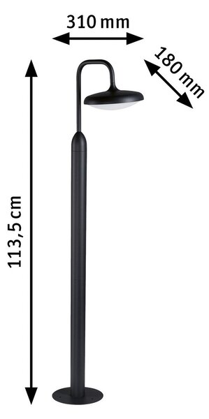 Lampă de Exterior Paulmann, Nostro, Negru, Metal