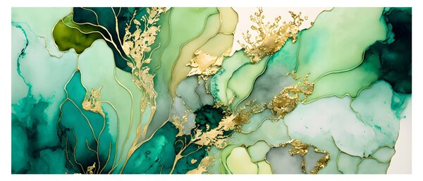 Tablou - Abstractizare verde (120x50 cm)