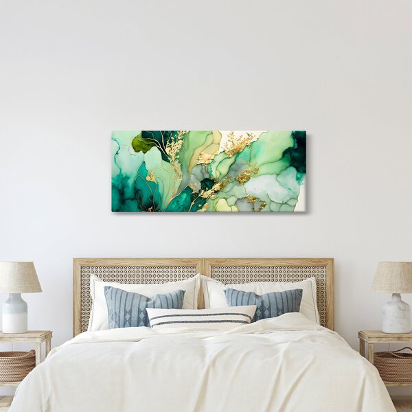 Tablou - Abstractizare verde (120x50 cm)