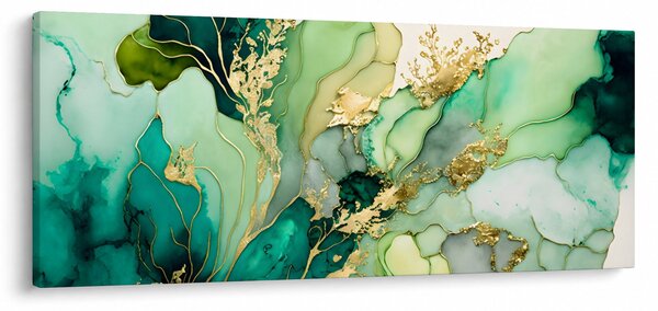 Tablou - Abstractizare verde (120x50 cm)