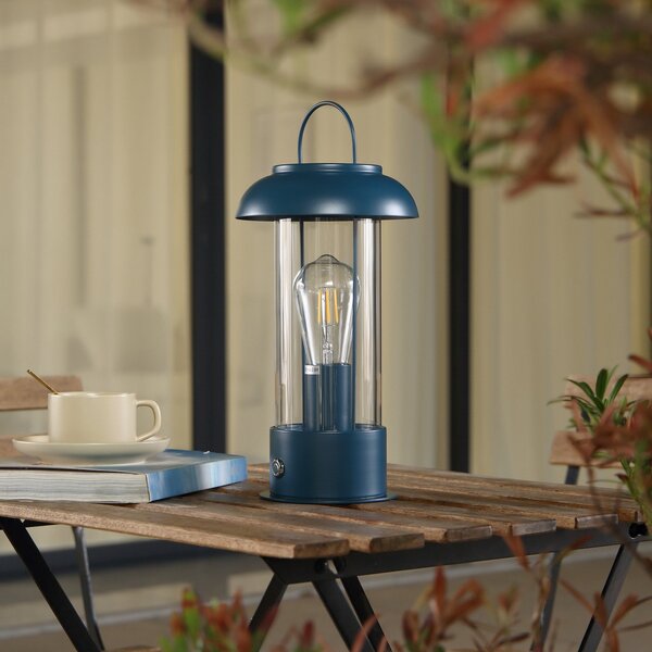 Lampă de Exterior Lindby, Yvette, reglabil, Albastru, Terasă, Metal, Modern