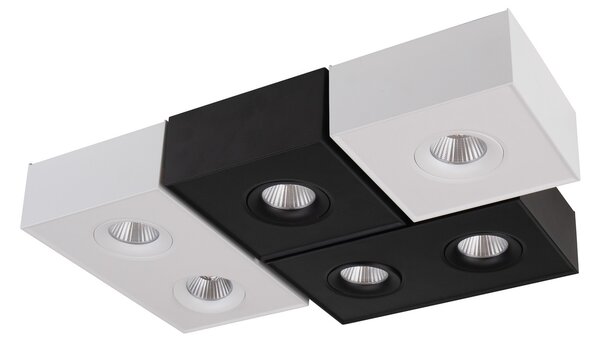 The Light Group SLC DL04 Surface X2 lampă montare 2.700K negru, reglabil, Negru, Studiu / Birou, Metal, Plafon cu flacără multiplă