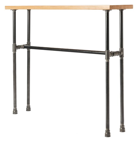 Consola in stil industrial, Albuquerque, 120x110x20, nuc/negru