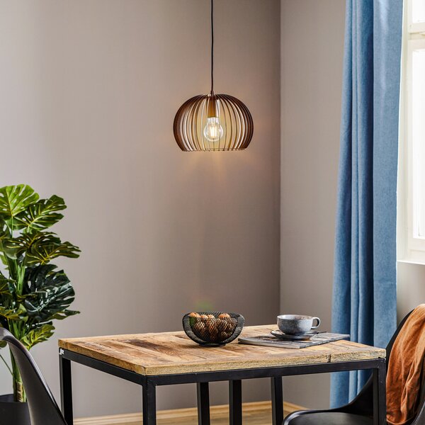 TEMAR LIGHTING Lampă suspendată Larus din oțel negru, 1 bec, reglabil, Negru, Camera de zi / sufragerie, Metal, Modern
