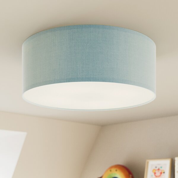 TK Lighting Plafonieră Rondo Kids, Ø 38 cm, albastru, reglabil, Albastru, Camera copiilor, Țesătură / Textil, Modern