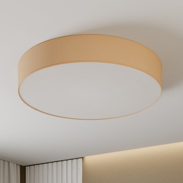 TK Lighting Plafonieră Rondo, bej Ø 80 cm, reglabil, Bej, dormitor, Țesătură / Textil, Modern