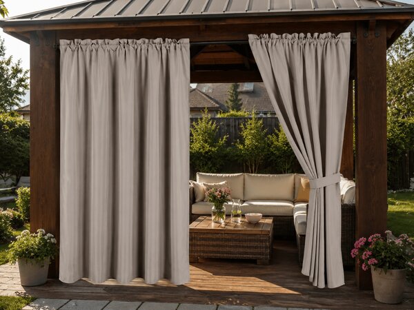 Perdea pentru gradina GARDIO rezistent la apa 150x200 cm, bej deschis