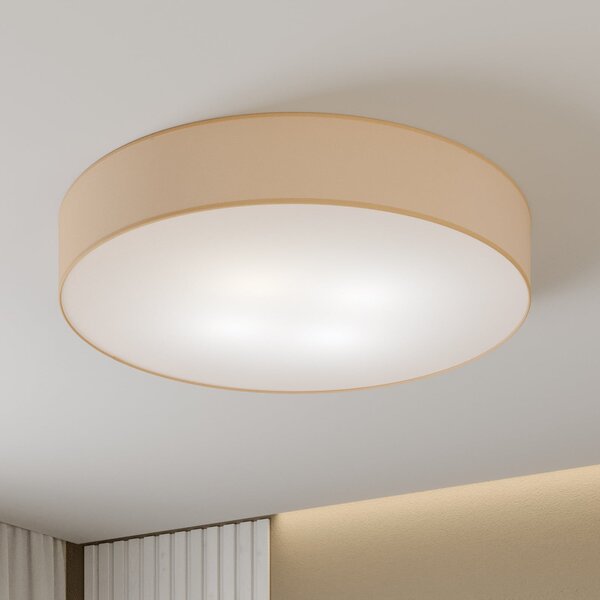 TK Lighting Plafonieră Rondo, bej Ø 80 cm, reglabil, Bej, dormitor, Țesătură / Textil, Modern
