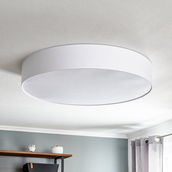 TK Lighting Plafonieră Rondo, albă Ø 80cm, reglabil, Alb, dormitor, Țesătură / Textil, Modern