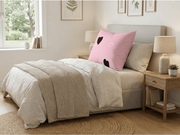 Fata de perna din polybumbac CORAZON POLY 70x90 cm, roz