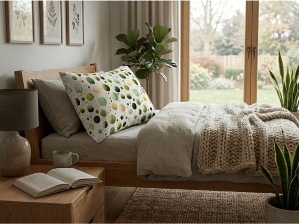 Husa de perna din bumbac poliester GREEN TREES POLY 50x70 cm, verde