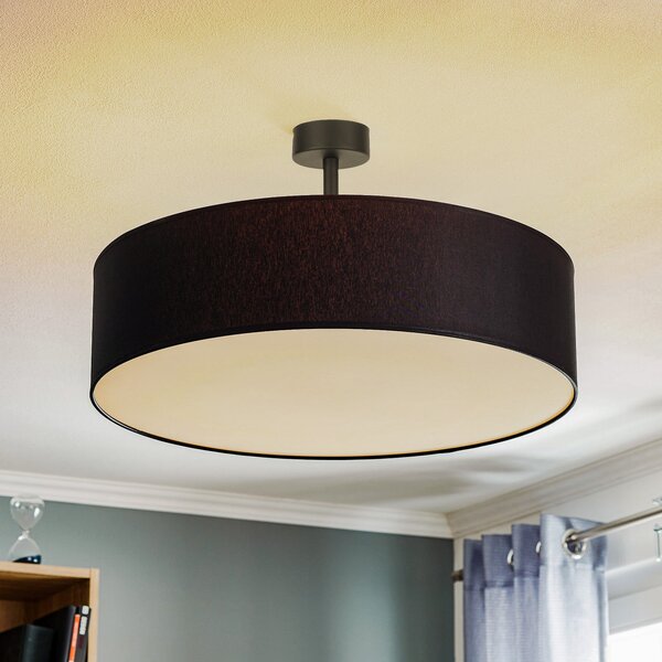 TK Lighting Plachetă Rondo cu distanță, gri închis Ø 60cm, reglabil, Negru, dormitor, Țesătură / Textil, Modern