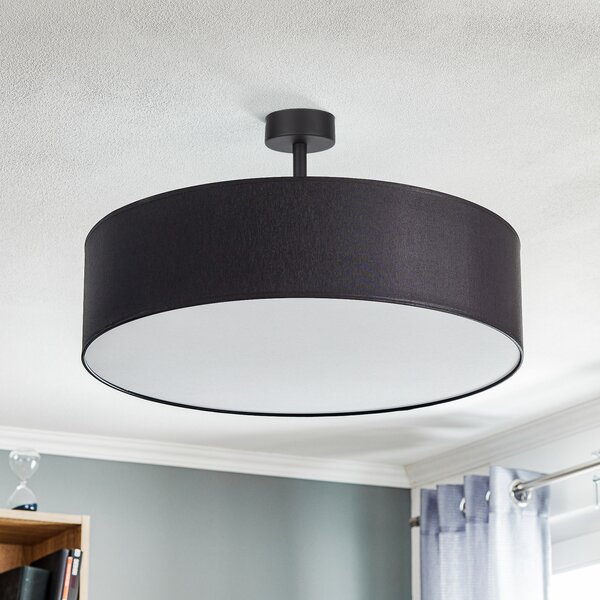 TK Lighting Plachetă Rondo cu distanță, gri închis Ø 60cm, reglabil, Negru, dormitor, Țesătură / Textil, Modern