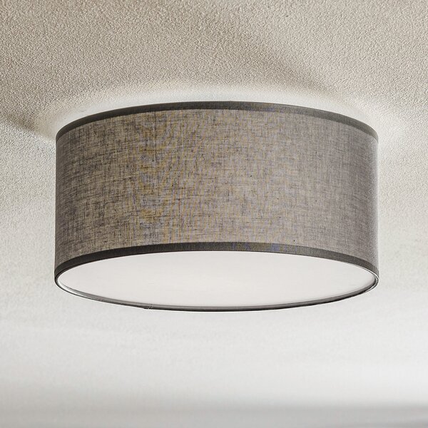 TK Lighting Plafonieră Rondo, gri, Ø 30 cm, reglabil, Gri, dormitor, Țesătură / Textil, Modern