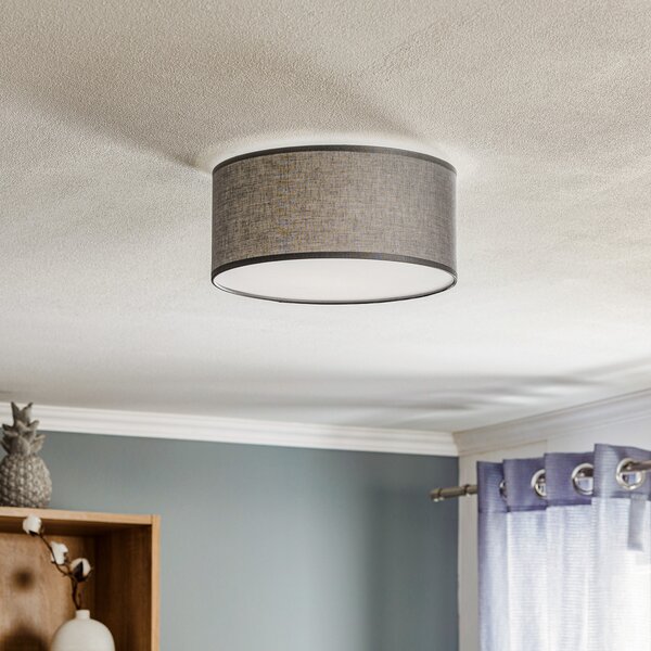 TK Lighting Plafonieră Rondo, gri, Ø 30 cm, reglabil, Gri, dormitor, Țesătură / Textil, Modern