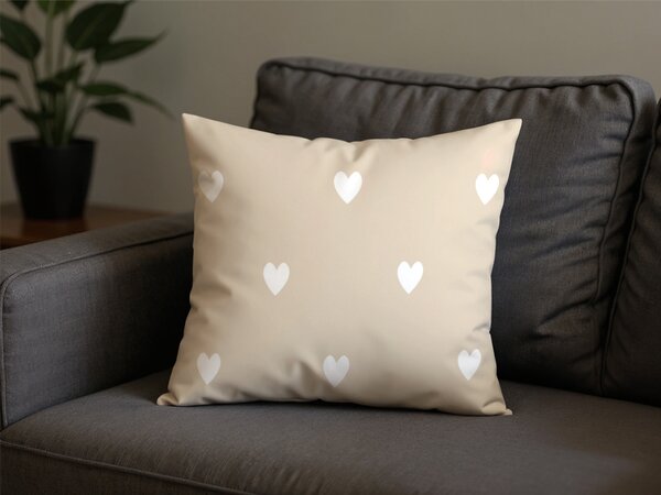 Fata de perna din bumbac amestec HEARTILO POLY 45x45 cm, bej