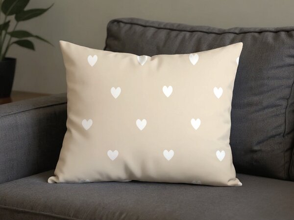 Fata de perna din polibumbac HEARTILO POLY 50x70 cm, bej
