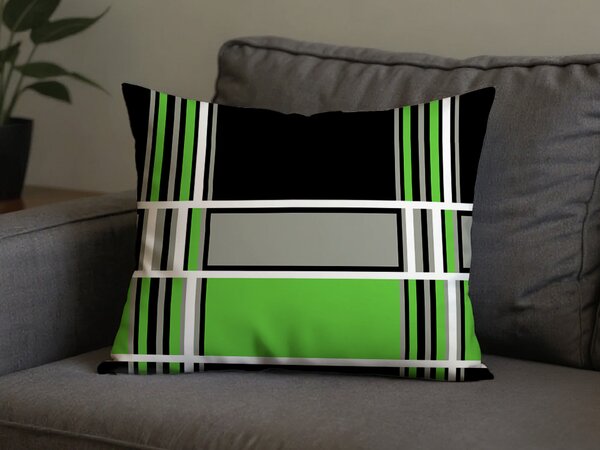 Fața de perna din policoton KARO POLY 50x70 cm, verde