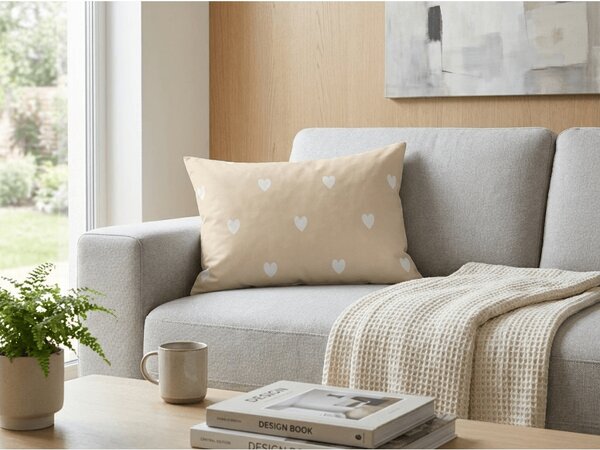 Fata de perna din polibumbac HEARTILO POLY 50x70 cm, bej