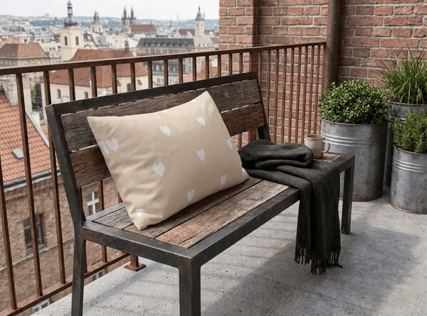 Fata de perna din polibumbac HEARTILO POLY 50x70 cm, bej