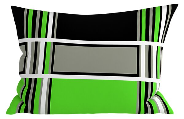 Fața de perna din policoton KARO POLY 50x70 cm, verde