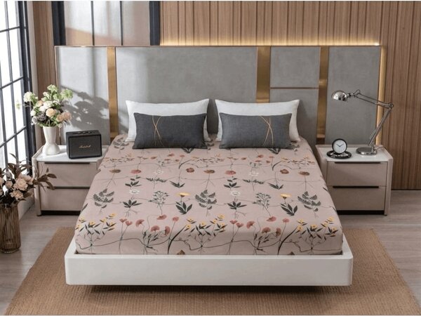 Cearsaf din microfibra HERBAR bej 90x200 cm