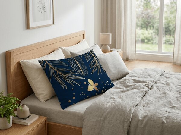 Fața de pernă din microfibra VISATA 70x90 cm, neagra