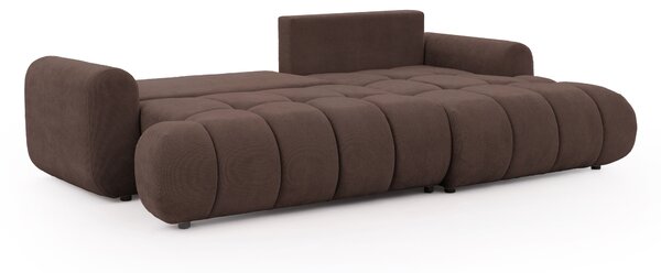 Colțar extensibil pentru dormit Lutario Mini dreapta - șenilă maro Vibe 26