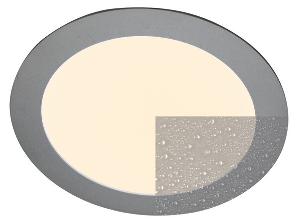 Heitronic Panou LED încastrat 27636, plat, rotund, 12 W, reglabil, Metalic, Hol, Metal, Modern, Corpuri de iluminat încastrate rotunde