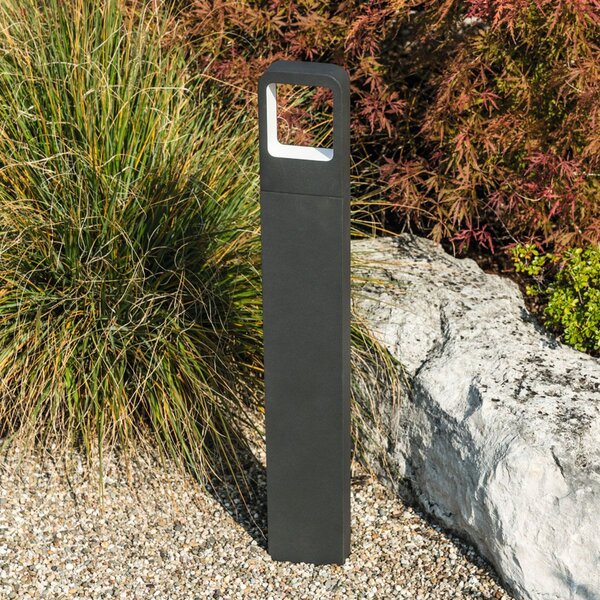 Heitronic Lampă LED de trotuar suplă Juna, Negru, Metal, Modern
