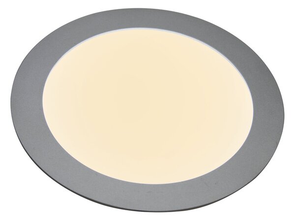 Heitronic Panou LED încastrat 27636, plat, rotund, 12 W, reglabil, Metalic, Hol, Metal, Modern, Corpuri de iluminat încastrate rotunde