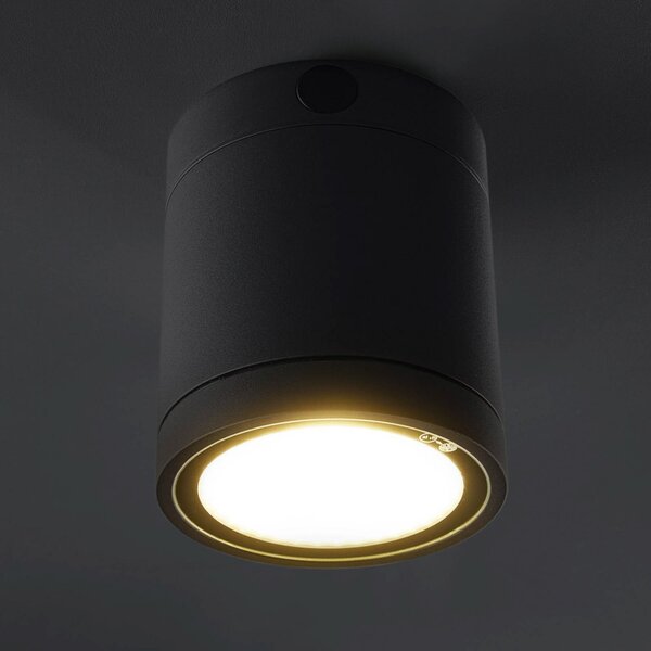 Heitronic Plafonieră LED Negro de exterior, reglabil, Gri, Metal, Modern