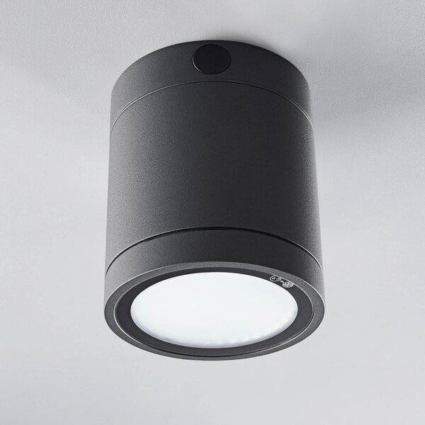 Heitronic Plafonieră LED Negro de exterior, reglabil, Gri, Metal, Modern