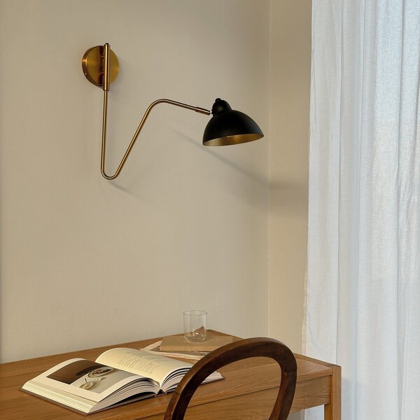 Lampă de perete Dyberg Larsen, Futura, Negru, Camera de zi, Metal, Design