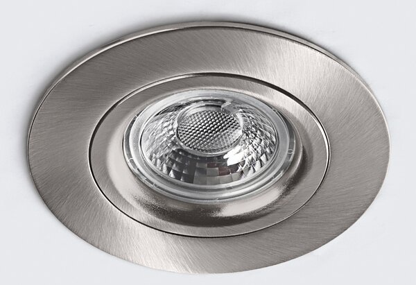 Heitronic Spot LED încastrat tavan DL6809, rotund, nichel, reglabil, Gri, Hol, Metal, Modern, Corpuri de iluminat încastrate rotunde