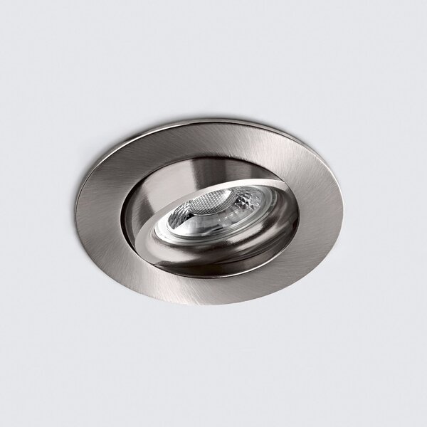 Heitronic Spot LED încastrat tavan DL6809, rotund, nichel, reglabil, Gri, Hol, Metal, Modern, Corpuri de iluminat încastrate rotunde