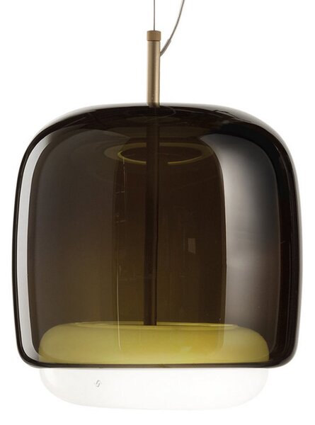 Vistosi Lampă susp. Jube SP P cu abajur dublu, verde/alb, reglabil, Verde, Camera de zi / sufragerie, Sticlă, Vintage