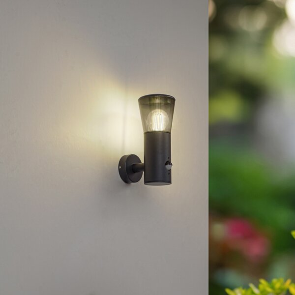 Lămpi de exterior Lindby, Heulo, reglabil, Negru, Aluminiu, Modern